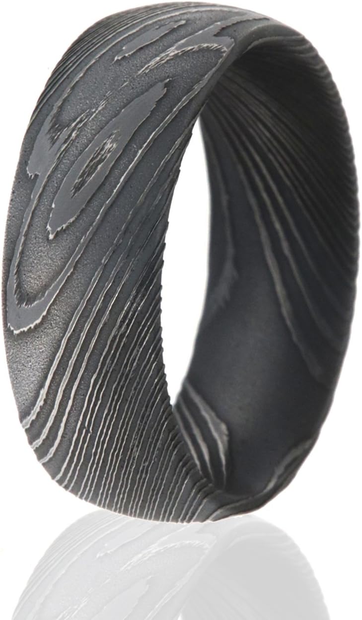 The Jewelry Source Damascus Steel Ring, Damascus Steel Rings for Men
