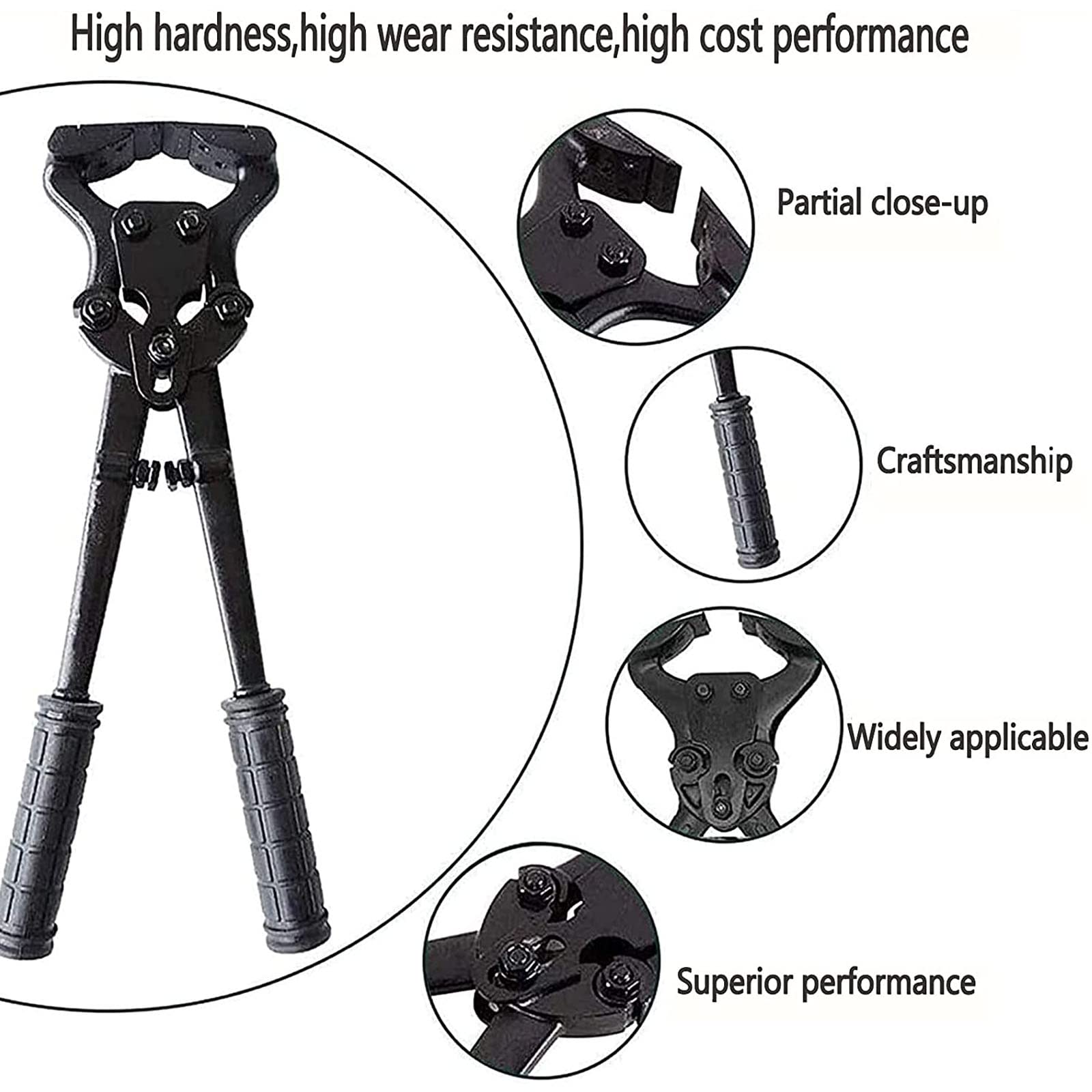 Trimmer for zoccoli di cavallo, coltello for zoccoli di cavallo, tronchese for zoccoli da 16 '', kit di attrezzi for pinze for bovini con materiale in lega di alluminio Manico antiscivolo Angolo massi