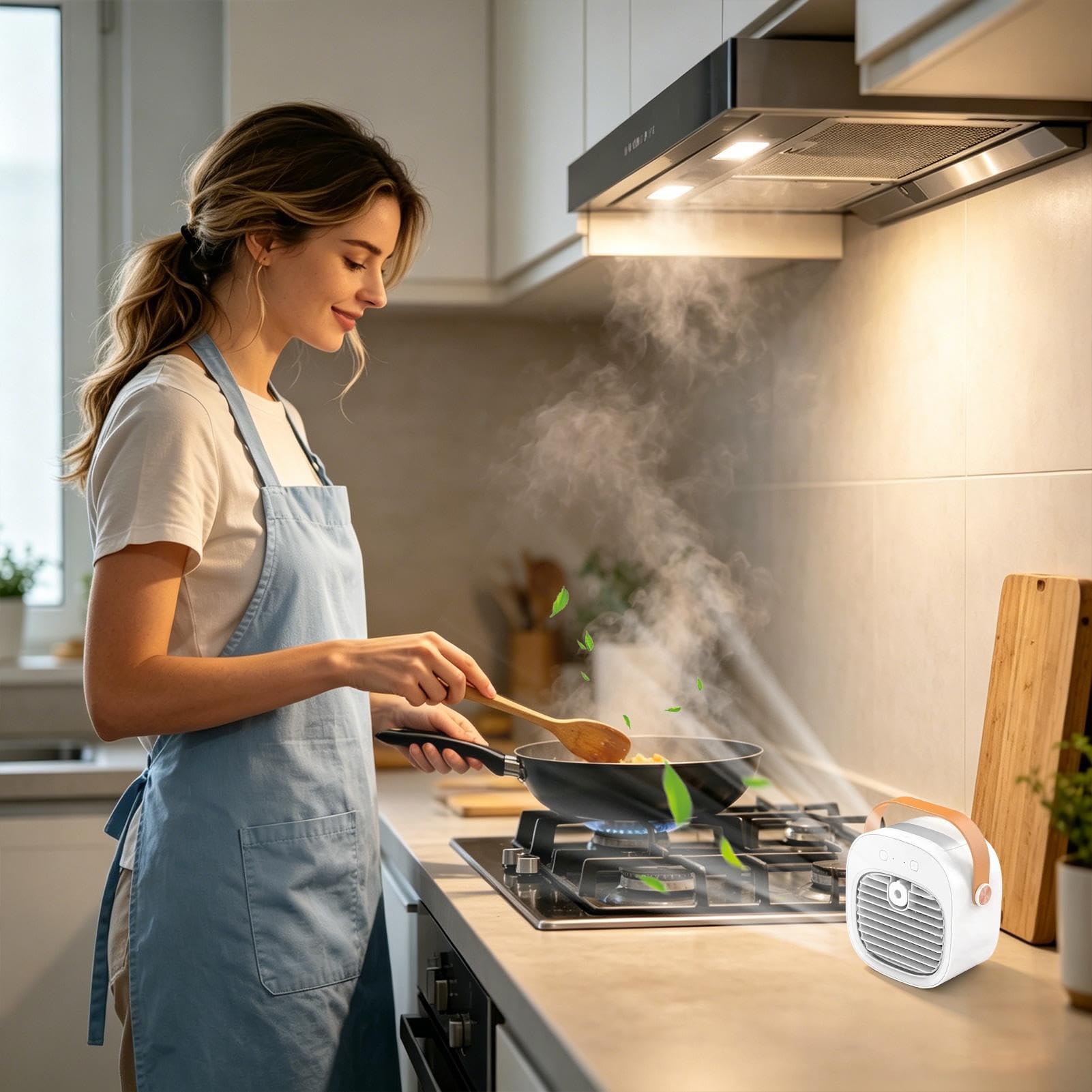 Ventilatore Scrivania Portatile 3 velocità USB ricaricabile silenzioso | Ventilatore da Tavolo con Nebulizzazione Rinfrescante per piano di lavoro, camera da , comodino, ufficio domestico, viaggi,