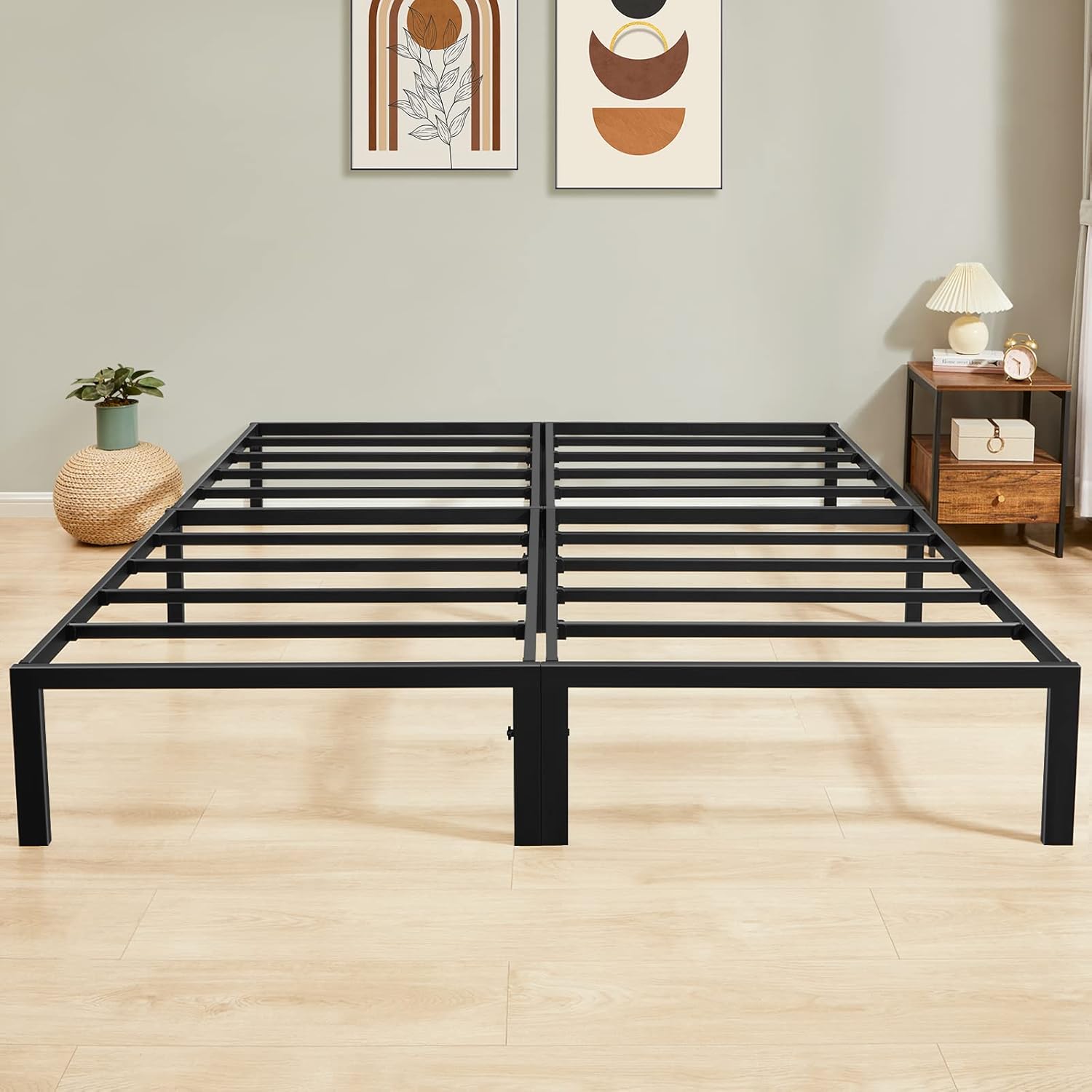 GreenForest King Size Bed Frame Easy Quick Assembly Metal