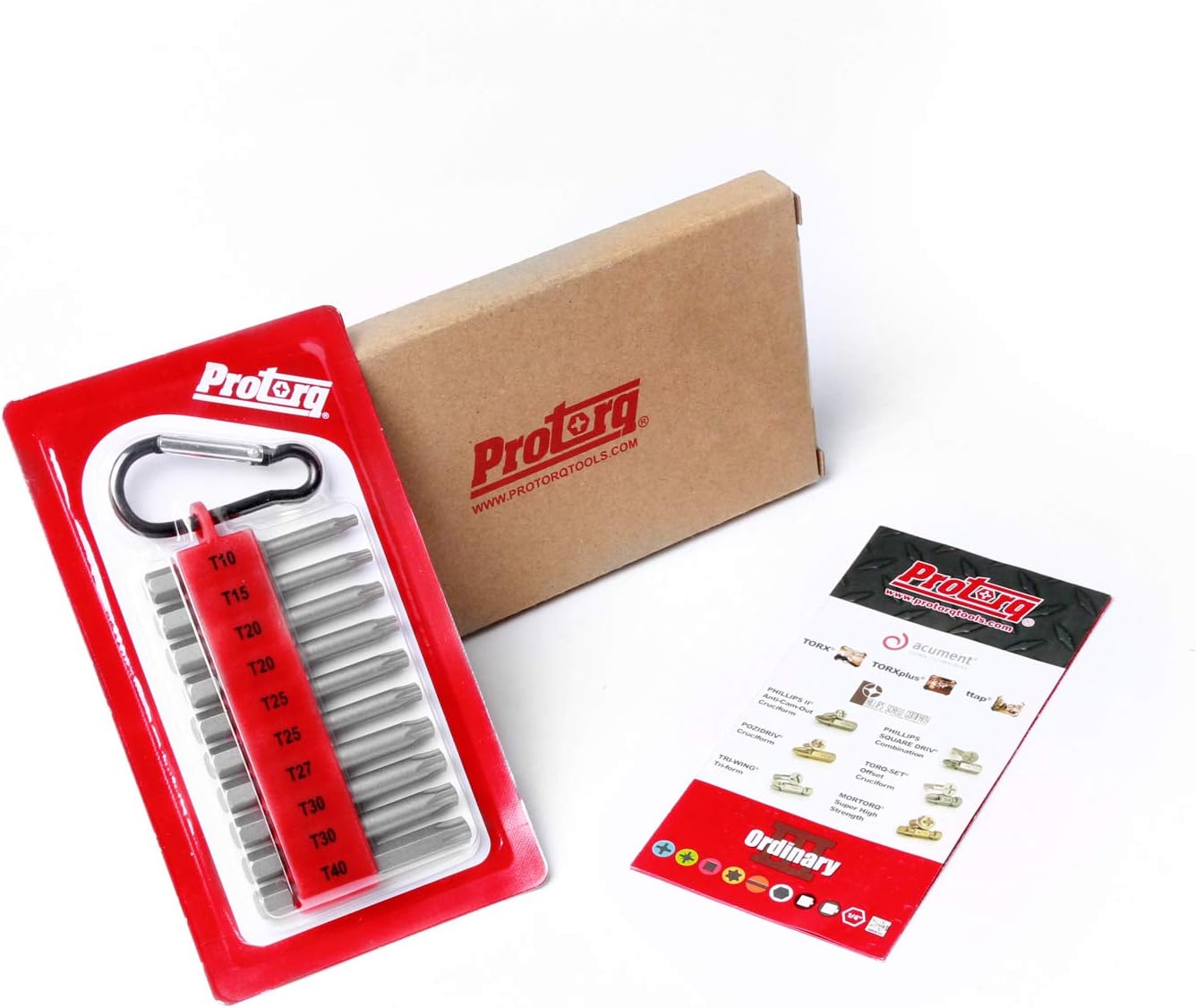 Protorq Assorted screwdrive bit set, 2 In. Torx Bits (T10-T40), High Grade S2 Steel, 10 pieces