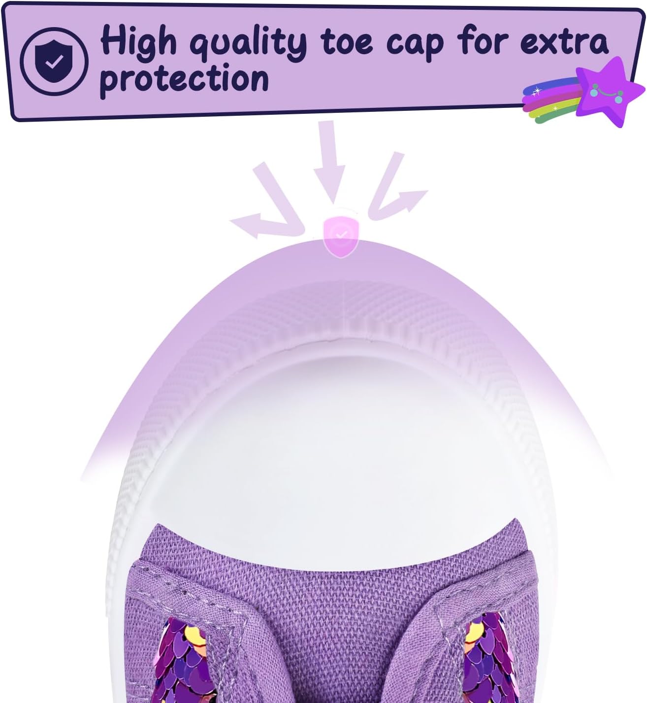 K KomForme Toddler Sneakers Girls Canvas High Top Walking Shoes with Hook and Loops - Image 6