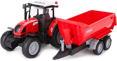 Miniatura 5 de Toyland 15" Red Tractor & Trailer with Lights & Sound - Childrens Farm Toys (Tractor & Red Trailer)