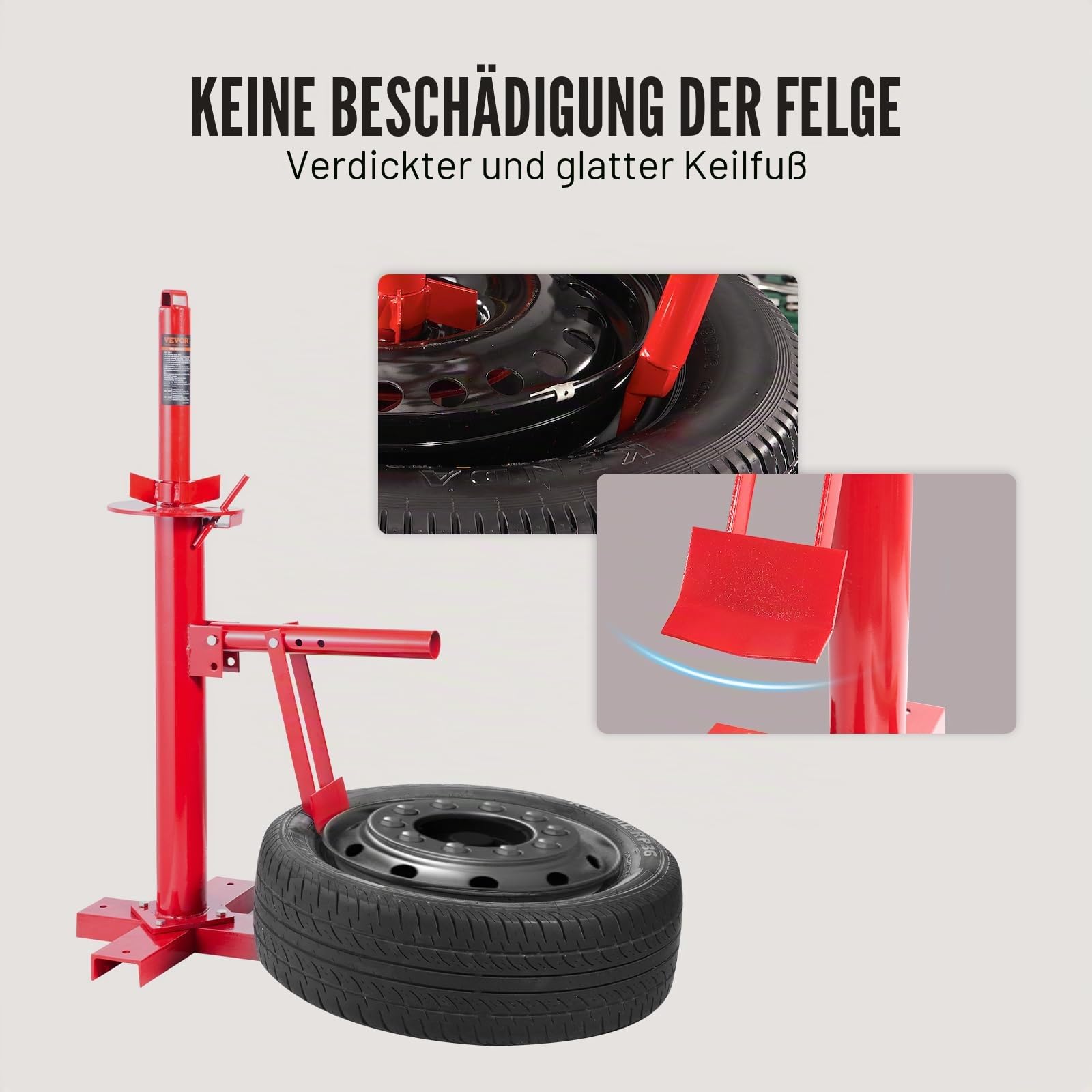 VEVOR Manueller Reifenmontierer, tragbarer Hand-Perlenbrecher Montagewerkzeug für 20,3 cm bis 40,6 cm Reifen, kompatibel mit Auto-LKW-Anhänger, Reifenmontagemaschine für Zuhause, Garage