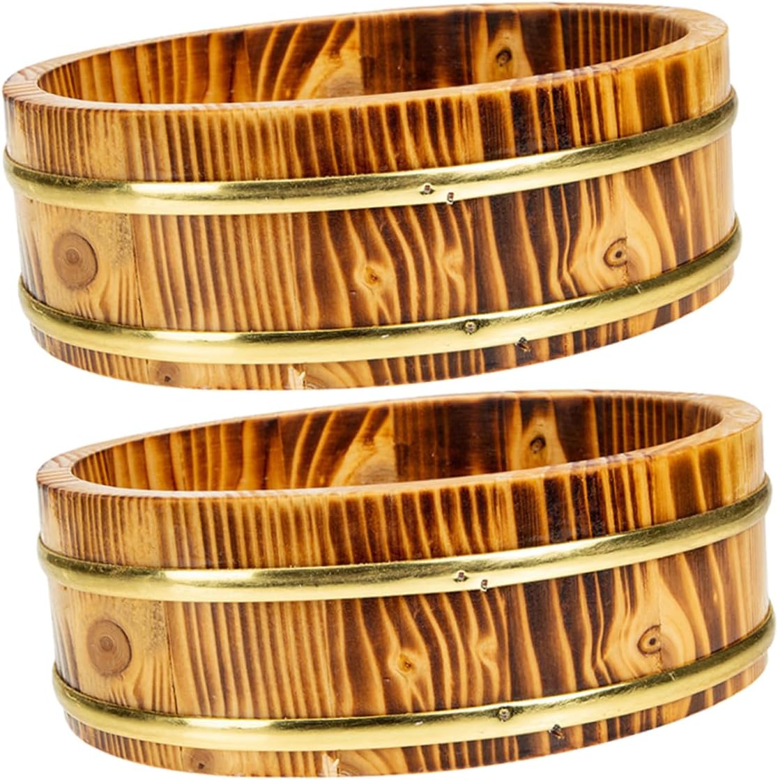 Garneck 2pcs Japanese Sushi Rice Bucket Wooden Sushi Rice Bowl Kitchen Storage Pail Korean Kitchenware