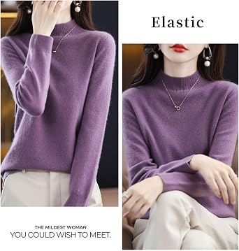 Giltpeak 100% Cashmere Sweaters for Women, 2026 Long Sleeve Crew Neck Lightweight Soft Knitted Pullover Knitted Jumpers