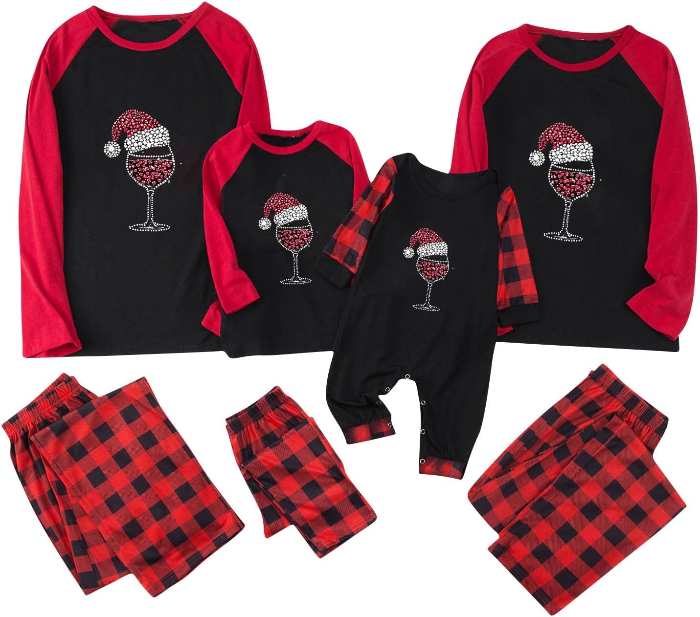 YRAETENM Christmas Pajamas for Family Holiday Nightwear Jammies Family Christmas Pajamas Matching Sets Soft Xmas Sleepwear