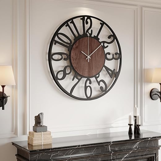 30 Modern Wood-Style Arabic Wall Clock