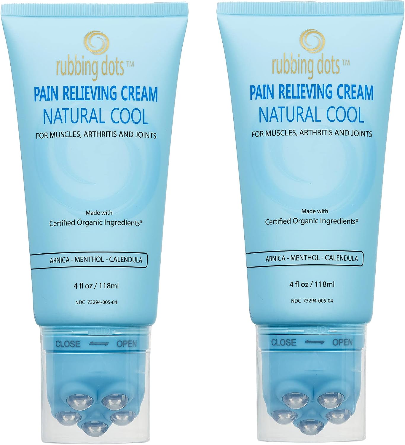 Muscle Pain Relief Cream - Topical Lotion for Back, Neck, Shoulder, Joint, Knee, Foot, Leg, Arthritis & Muscle Pain & Massage Therapy Dual-Pack 4 fl oz Each Tube