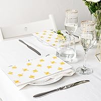Vista 6 de Whaline 100 servilletas desechables de abeja de papel dorado de abejorro de abejorro, servilletas desechables de primavera y verano para cena