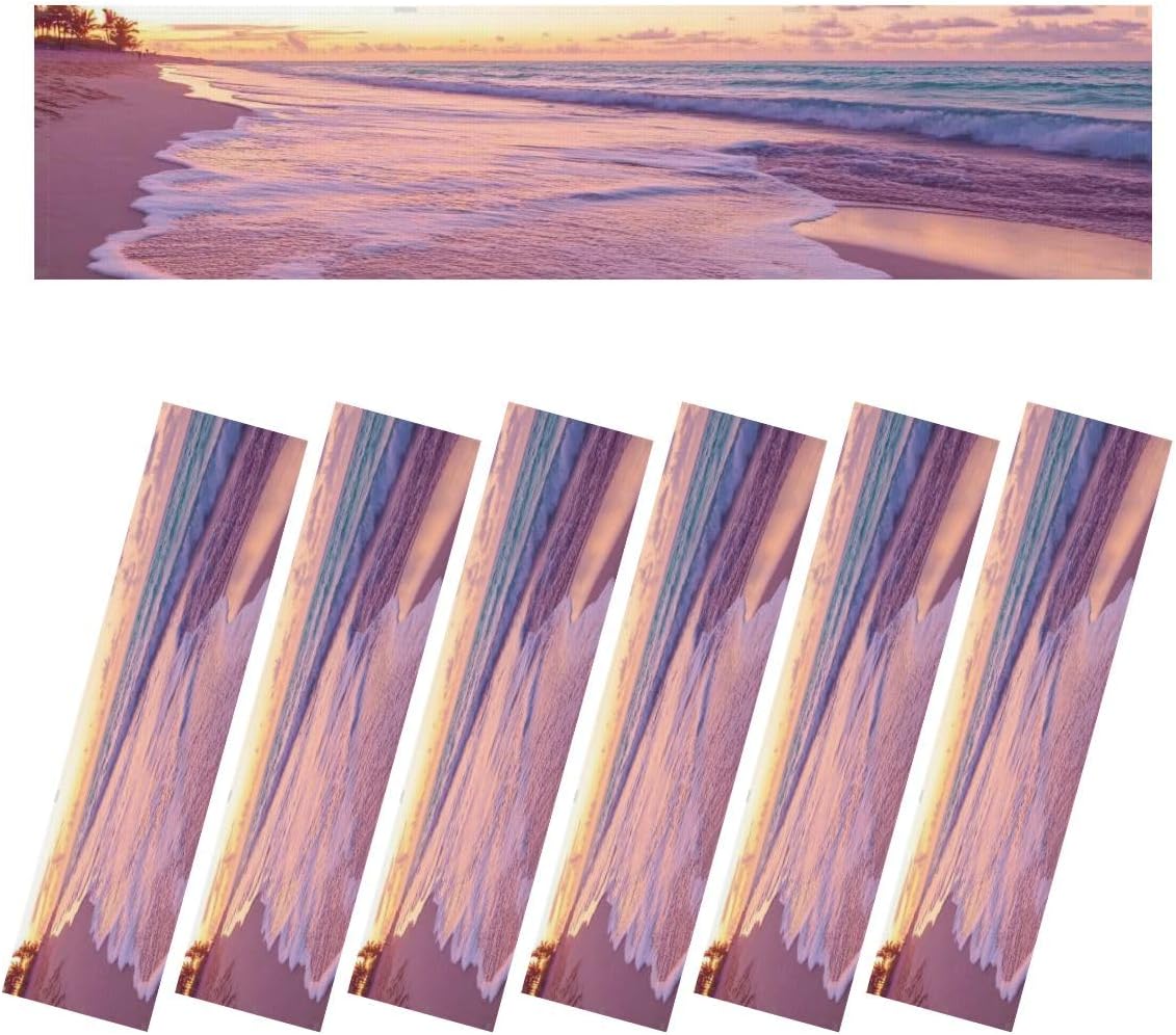 Fluorescent Light Covers for Ceiling Lights Coastal Landscape an Empty Sandy Beach Easy to Install Magnetic Light Filter for Classroom Office Hospitals School Home Decor