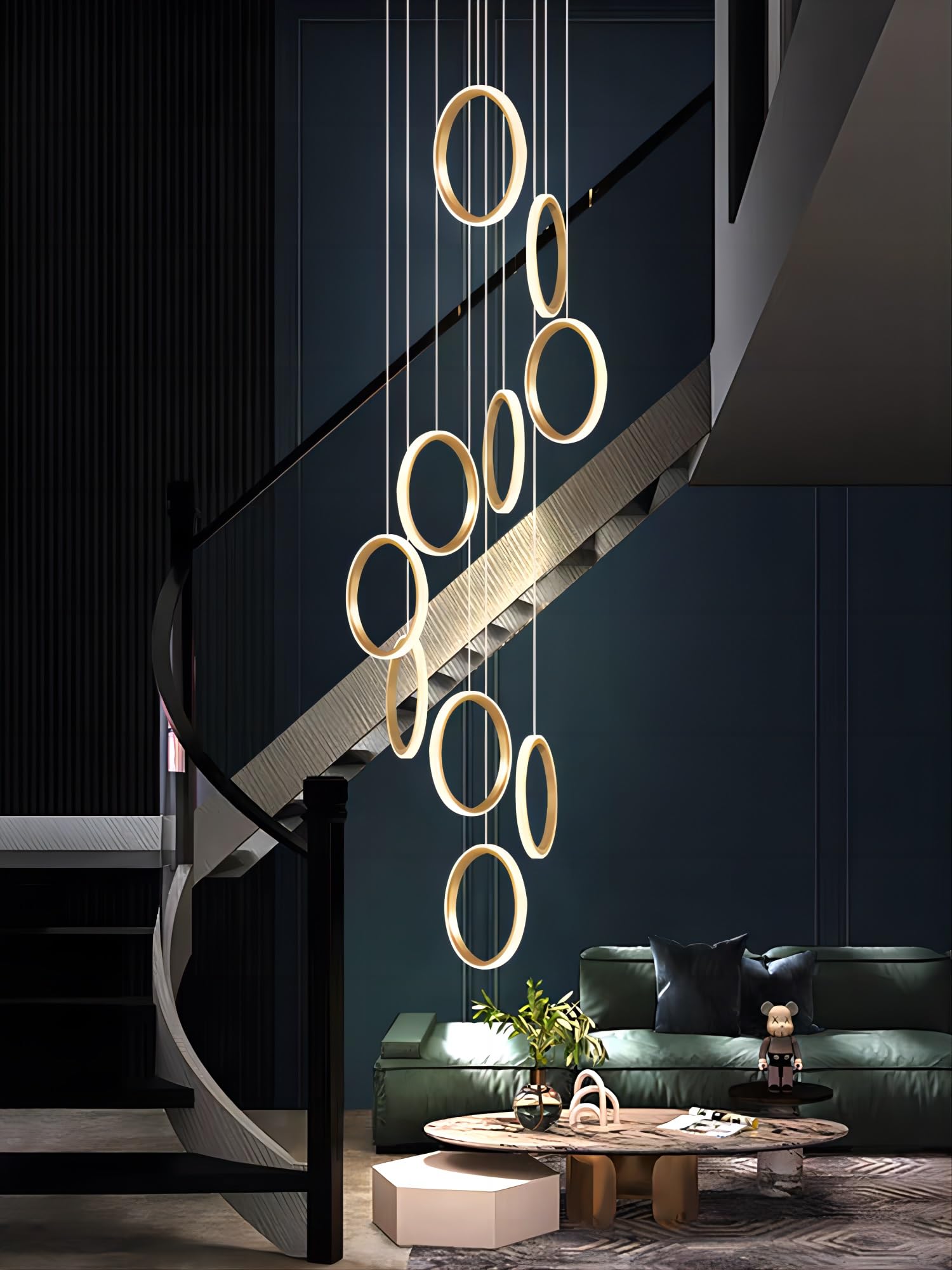 RuiRfh LED Kronleuchter Ring Design - Dimmbare Pendelleuchte Für Wohnzimmer