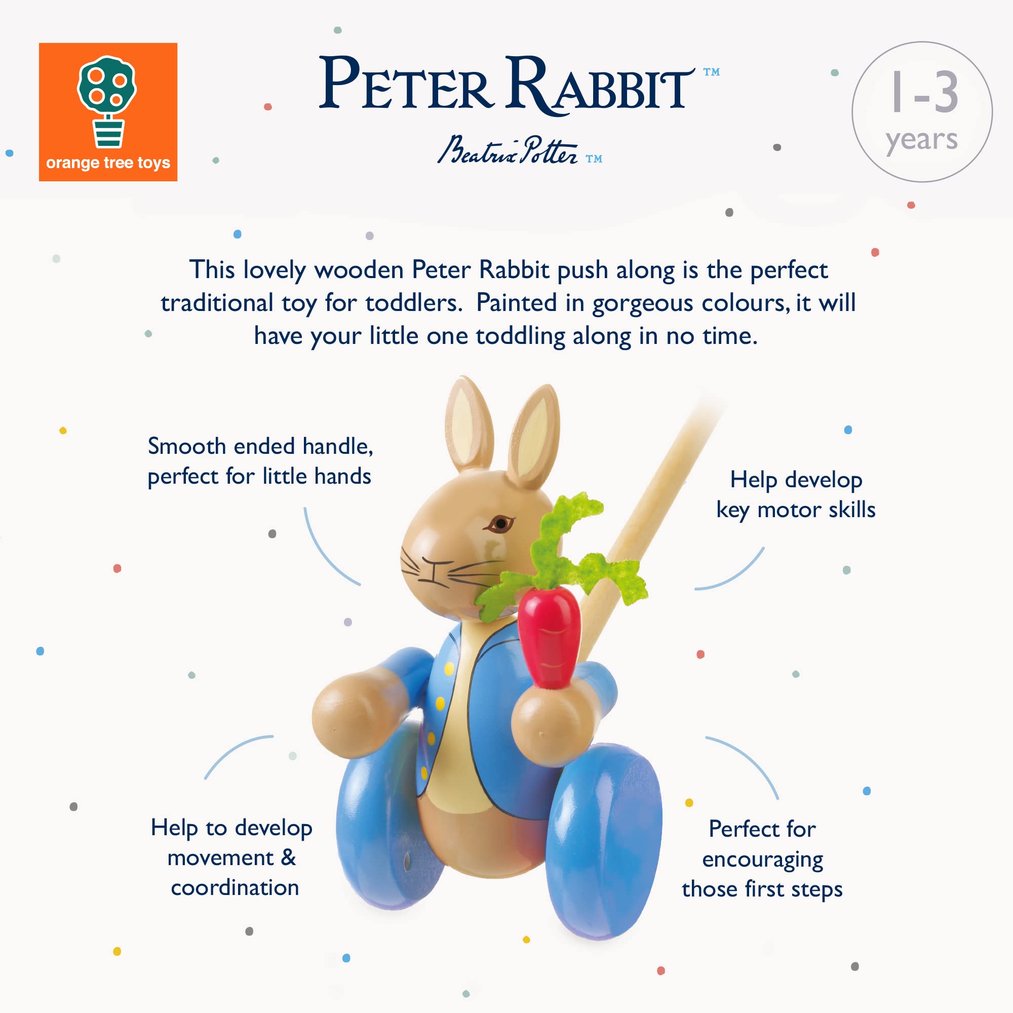Amazon.com: Orange Tree Toys Peter Rabbit Push Along : Toys & Games