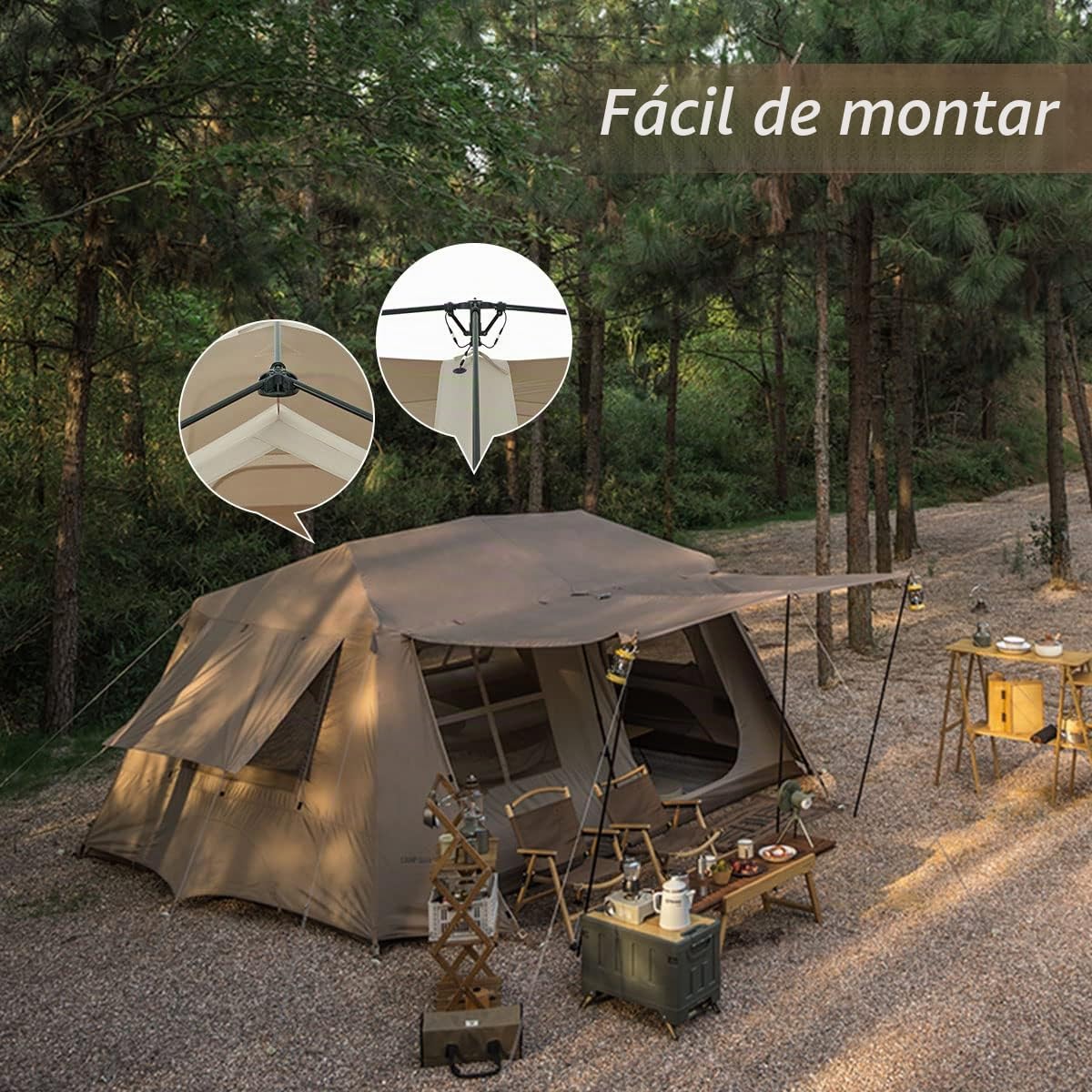 Naturehike Tienda de Campaña 4-6 Personas 13㎡ con Lona de Tienda Tienda de Campaña Familiar Tienda Pop Up para 4-6 Personas Tienda Cabina