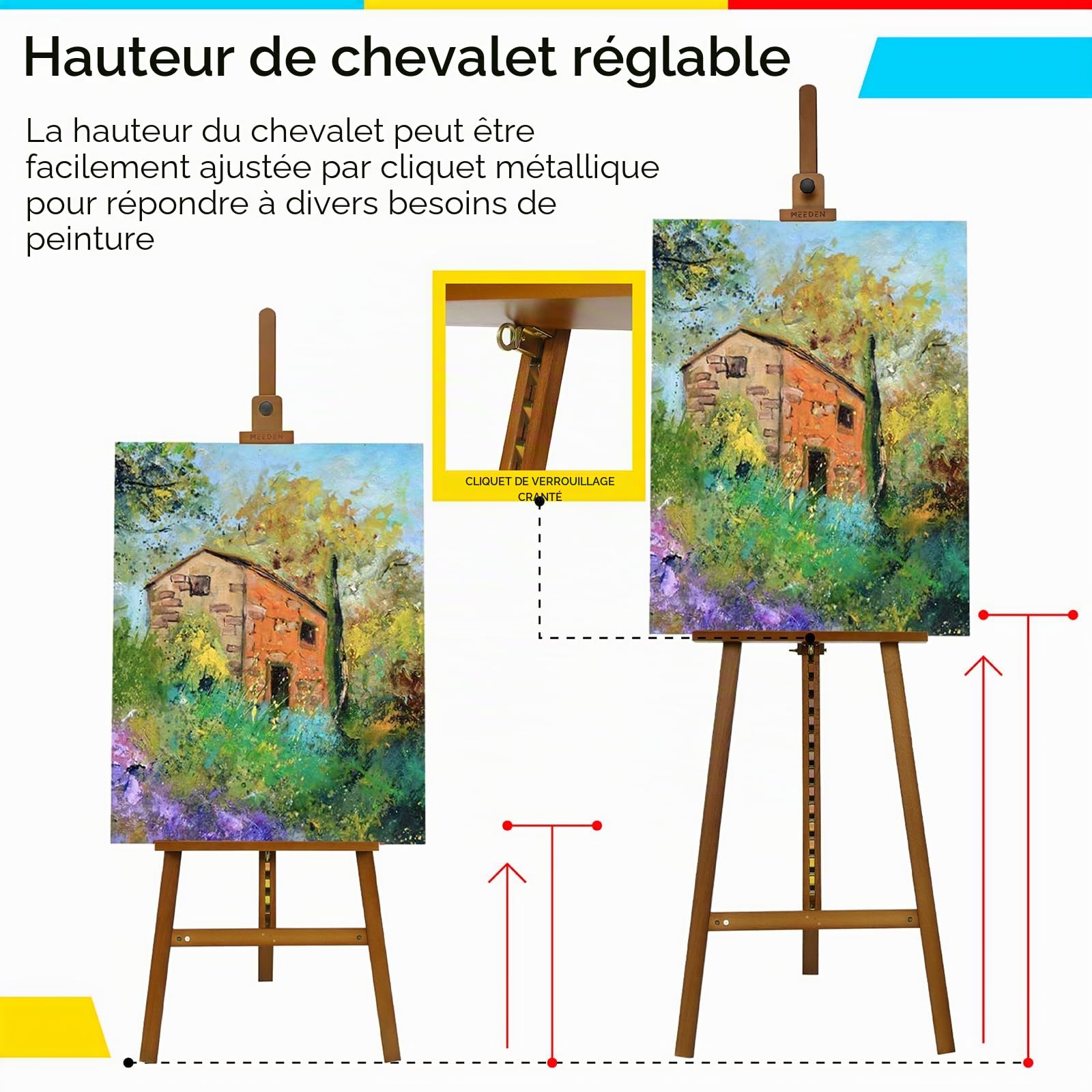 MEEDEN Chevalet de Peinture en Bois: Chevalet de Présentation