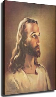 Warner Sallman Head of Christ Jesus Poster Art Modern Classroom Kitchen Bedroom Room Living Room Office Decor Modern Family Bedroom Decor Posters (12×18inch Framed)