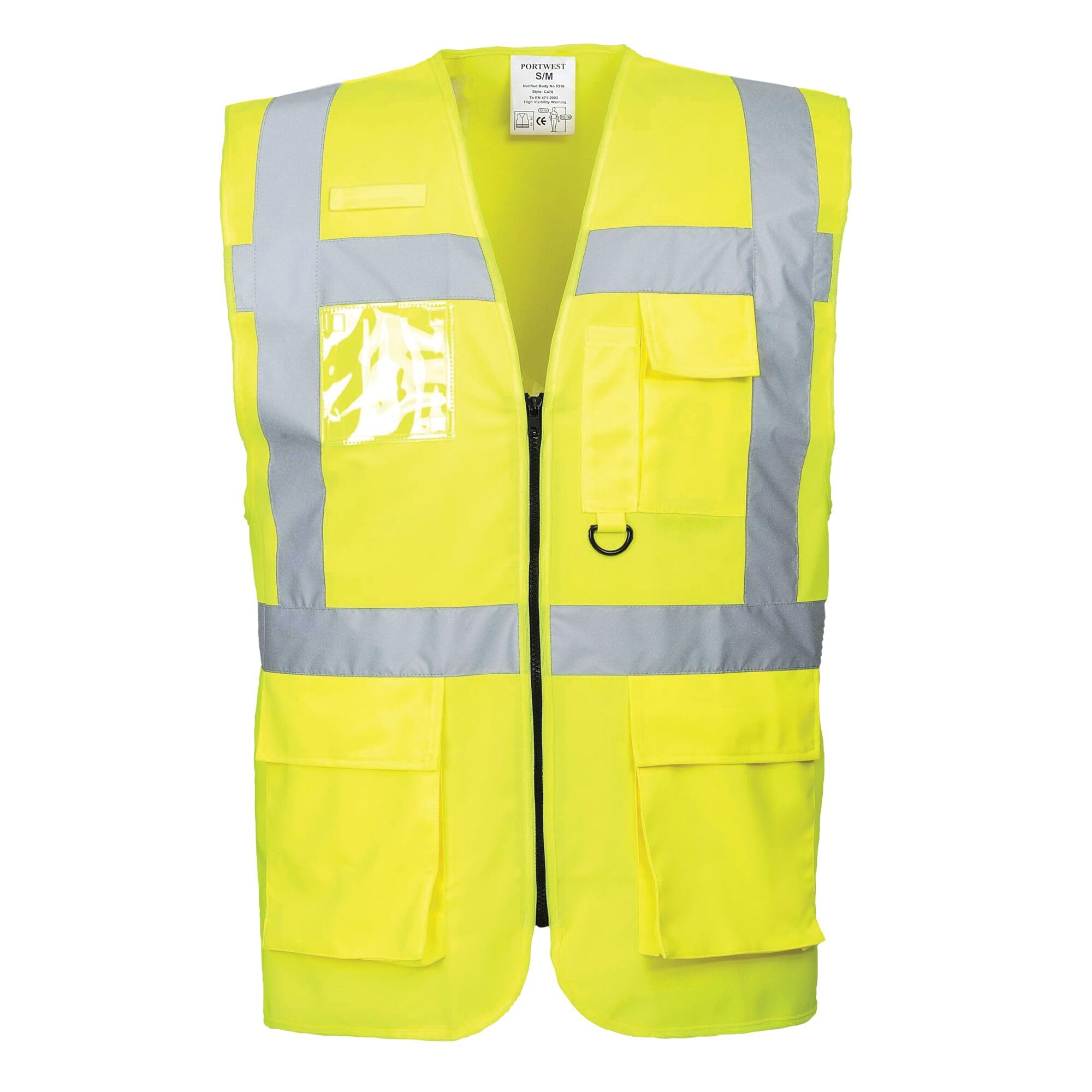 Portwest Chaleco Executive Berlin, Tamaño: 5XL, Color: Amarillo, S476YER5XL