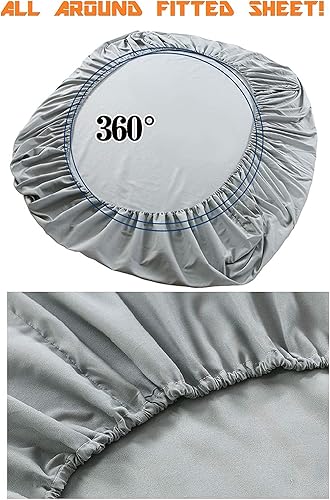 Miniatura 4 de Elegant Comfort Chevron Pattern Collection - Juego de sábanas de 6 piezas de bolsillo profundo de 1500 hilos, resistente a la decoloración, las