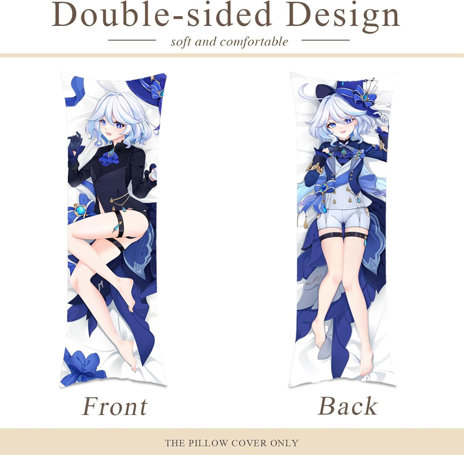 Anime Body Pillow Uncensored Dakimakura Hentai Throw Pillow Waifu Pillow Custom Body Pillow Case 2-Side Print Pillow Case 59 in X 19.6 in 01333
