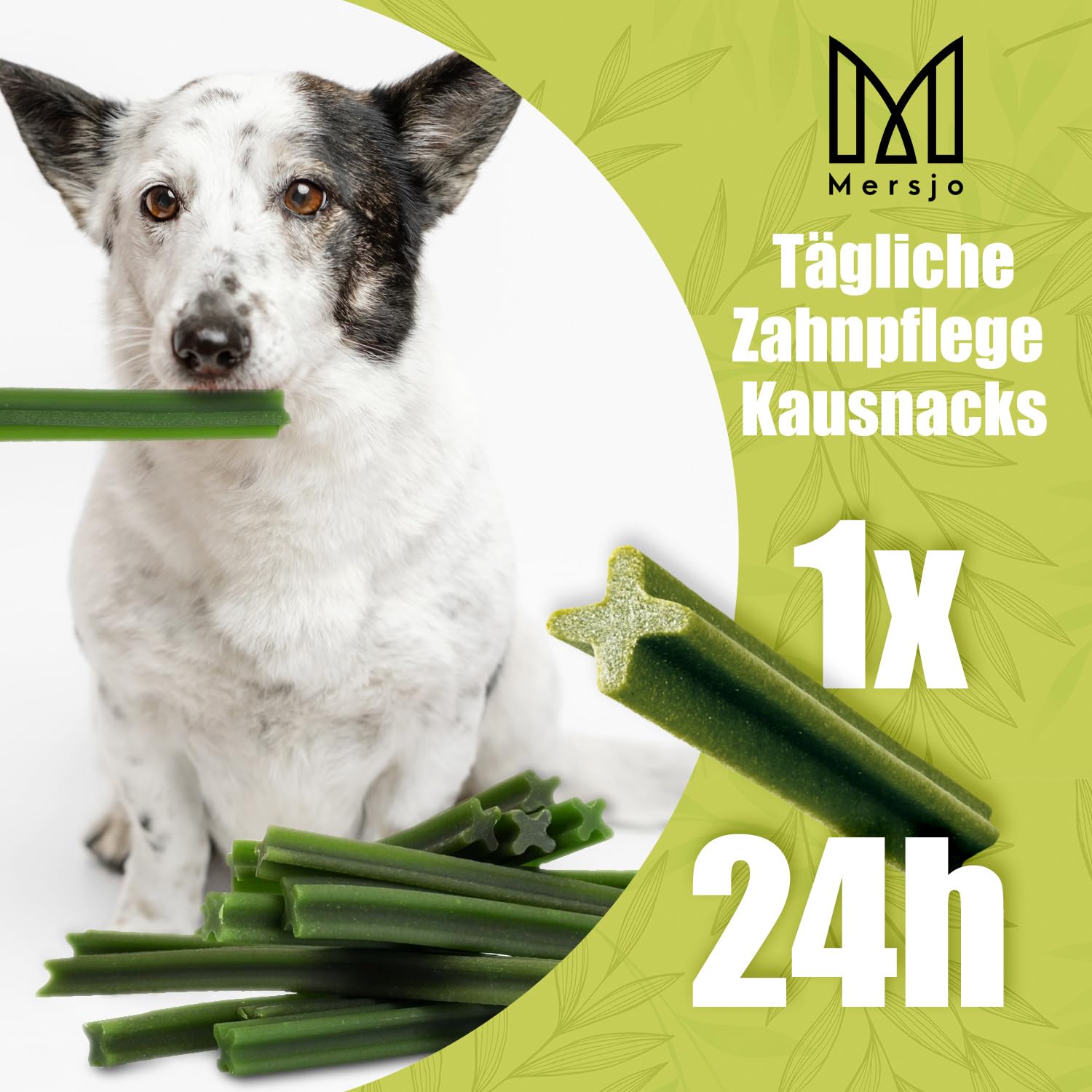 Hunde Zahnpflege-Sticks – Ohne Getreide, Mit Braunalge & Grüntee, 56 Stück Für 10–25 Kg