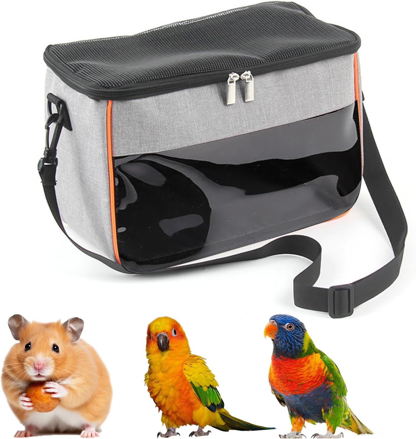 PETCUTE Hamster Carrier Bag,Small Animal Travel Bag,Breathable Pet Handbag with Detachable Shoulder Strap for Mice Rat Gerbils Hedgehog Small Animals,Small Pets Travel Pouch with Removable Mat