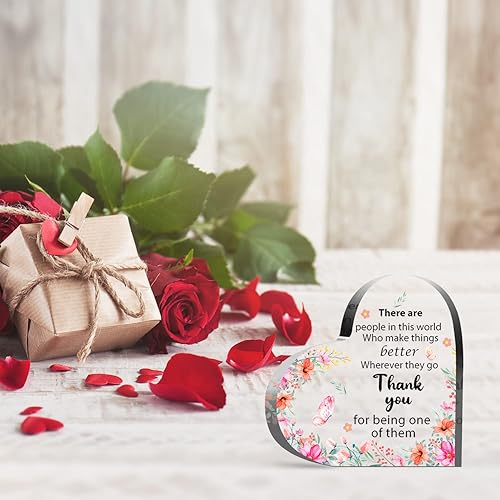 Miniatura 4 de Regalos de agradecimiento para mujeres, recuerdo de corazón acrílico, regalos inspiradores para compañeros de trabajo, regalos de despedida