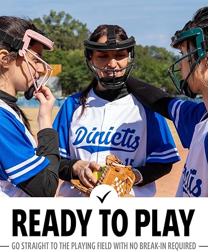 Vista 6 de Dinictis - Máscara facial de softball, ligera, cómoda, con amplia visión de campo, protectores faciales duraderos y seguros, máscara protectora