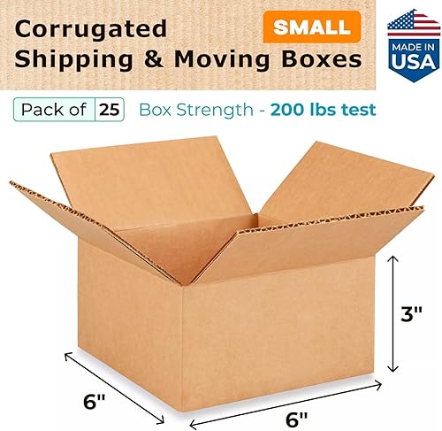 Miniatura 521 de Cajas para envío IDL Packaging - B-1266-5 de cartón corrugado, tamaño pequeño, de 12 pulgadas de largo x 6 pulgadas de ancho x 6 pulgadas de alto