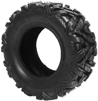 SIXRUN 25x10-12 Wheel Tire, 8 Ply, Deep Tread, for ATV UTV Go Kart Cart Lawn Mower, Ideal for Polaris Sportsman Grizzly King Quad with