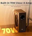 Edifier T5s Powered Active Subwoofer with 70W RMS, 8" Long-Throw Woofer, Deep Bass (35Hz) Speaker, Built-in Amp, Low Distortion, Phase Selector & Energy-Efficient for Home & Studio Audio, Black