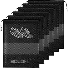Boldfit Shoe Bags for Travel Essentials, Portable Dust-Proof Shoe Storage Covers for Packing, Travel Organizer for Women & Men, Shoe Bags with Rope, Pack of 6