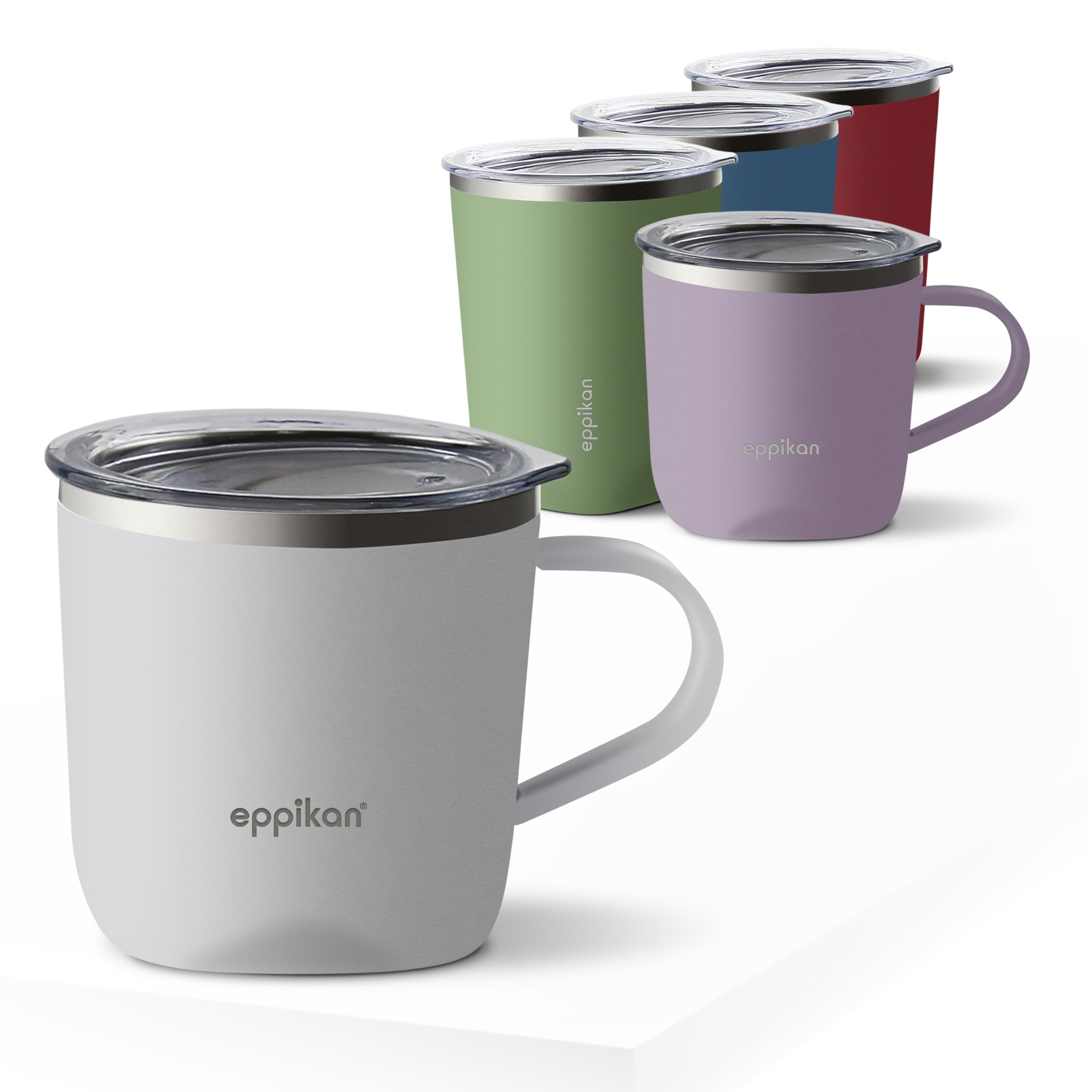 eppikan eppiLungo Edelstahl Thermobecher, Isolierbecher, Kaffeetasse, Trinkbecher, Thermotasse 220ml, 280ml mit Deckel, für Kaffee und Tee (Crayon Grey, 220 ml) Küche, Haushalt & Wohnen