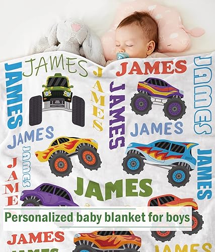 Miniatura 10 de UJDUYSD Manta de bebé personalizada para niños, manta de bebé personalizada con nombre súper suave para niños, manta de elefante personalizada para