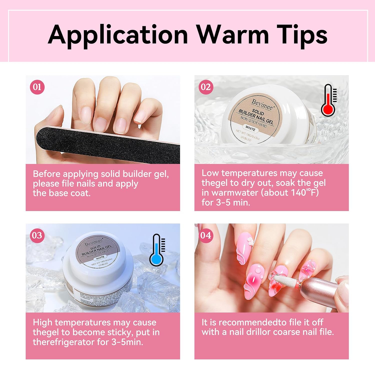 3D Nail Art Solid Builder Gel for Nails 3PCS, Clear White Pink 3D Sculpting Hard Gel Non-Stick Hand, for Modeling, Sculpture, Nail Extension UV/Led Manicure DIY at Home 18g*3Colors