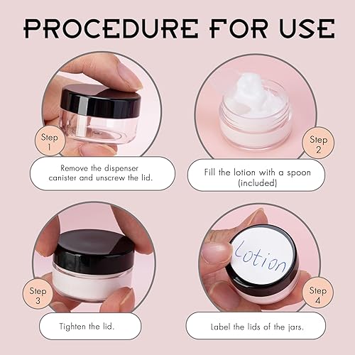 Miniatura 7 de 25 recipientes de muestra de 0.11 onzas, recipientes de bálsamo labial transparente con tapas, pequeños frascos de muestra de plástico con 2 mini