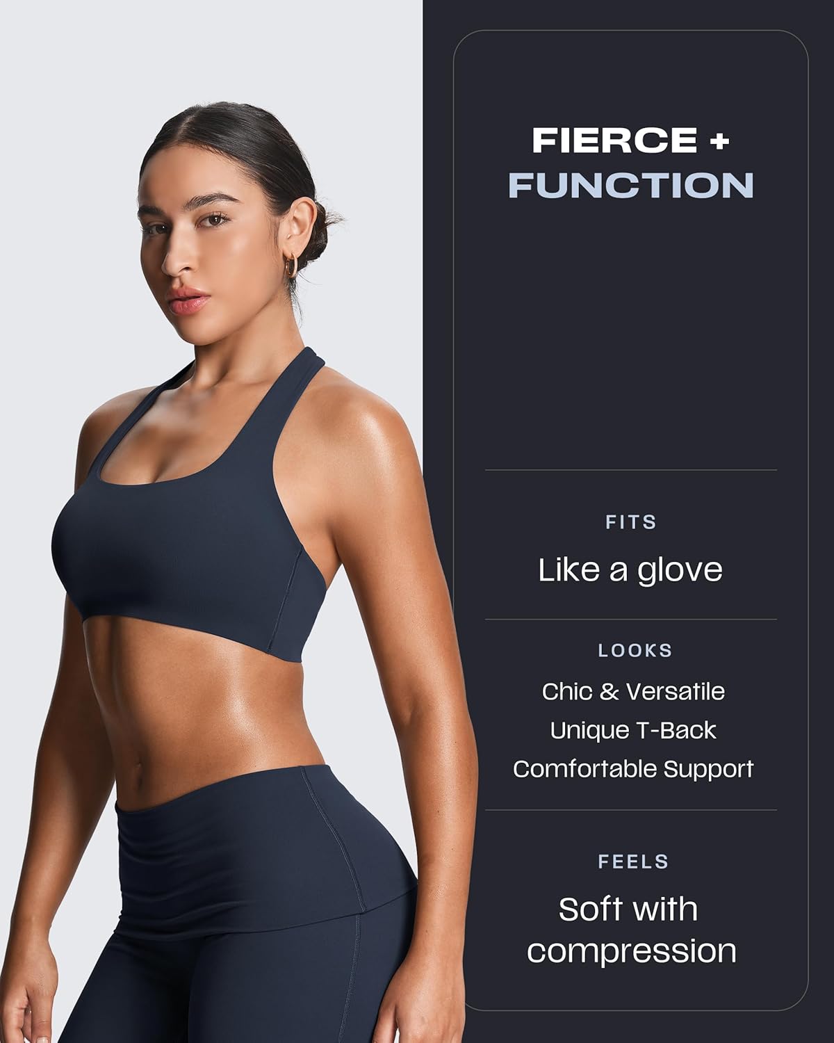 Aoxjox Women's Workout Sports Bras Fitness Training Gym Athlenza T-Back Bra Lumastretch™ Yoga Crop Tank - Image 4