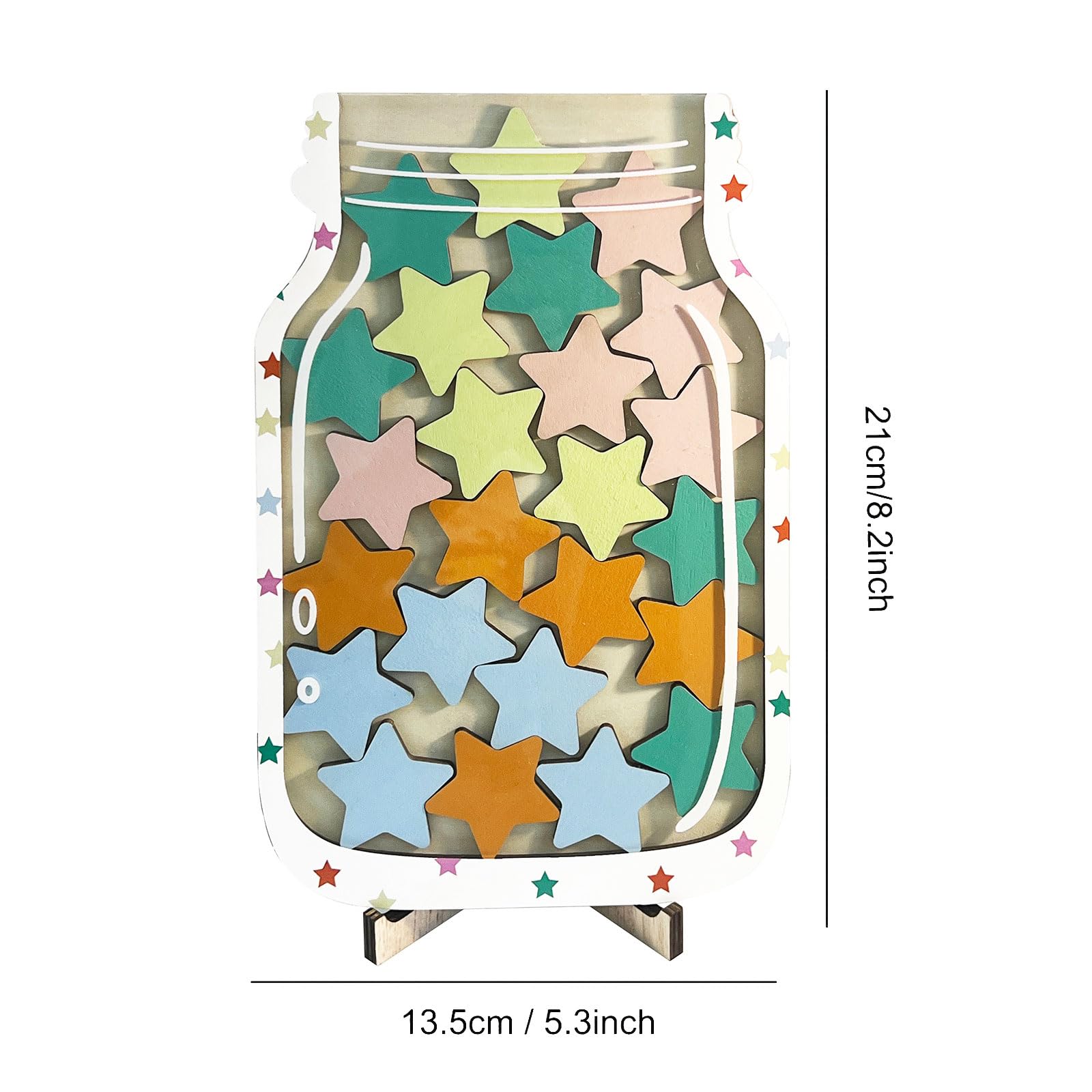 Wmzjnljy Reward Jar With Star Tokens, Classroom Reward Jar, Motivate Good Behavior Reward Jar or Home School Classroom Teacher Parent, Star Collect Jar Reward Chart(Z42-1) - Image 2
