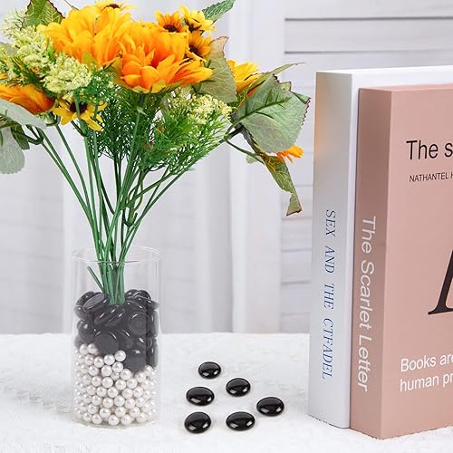 Miniatura 88 de FUTUREPLUSX Canicas de vidrio plano rosa de 1 libra, rellenos de jarrones, gemas para pecera, mármoles de vidrio decorativos para jarrones, acuario