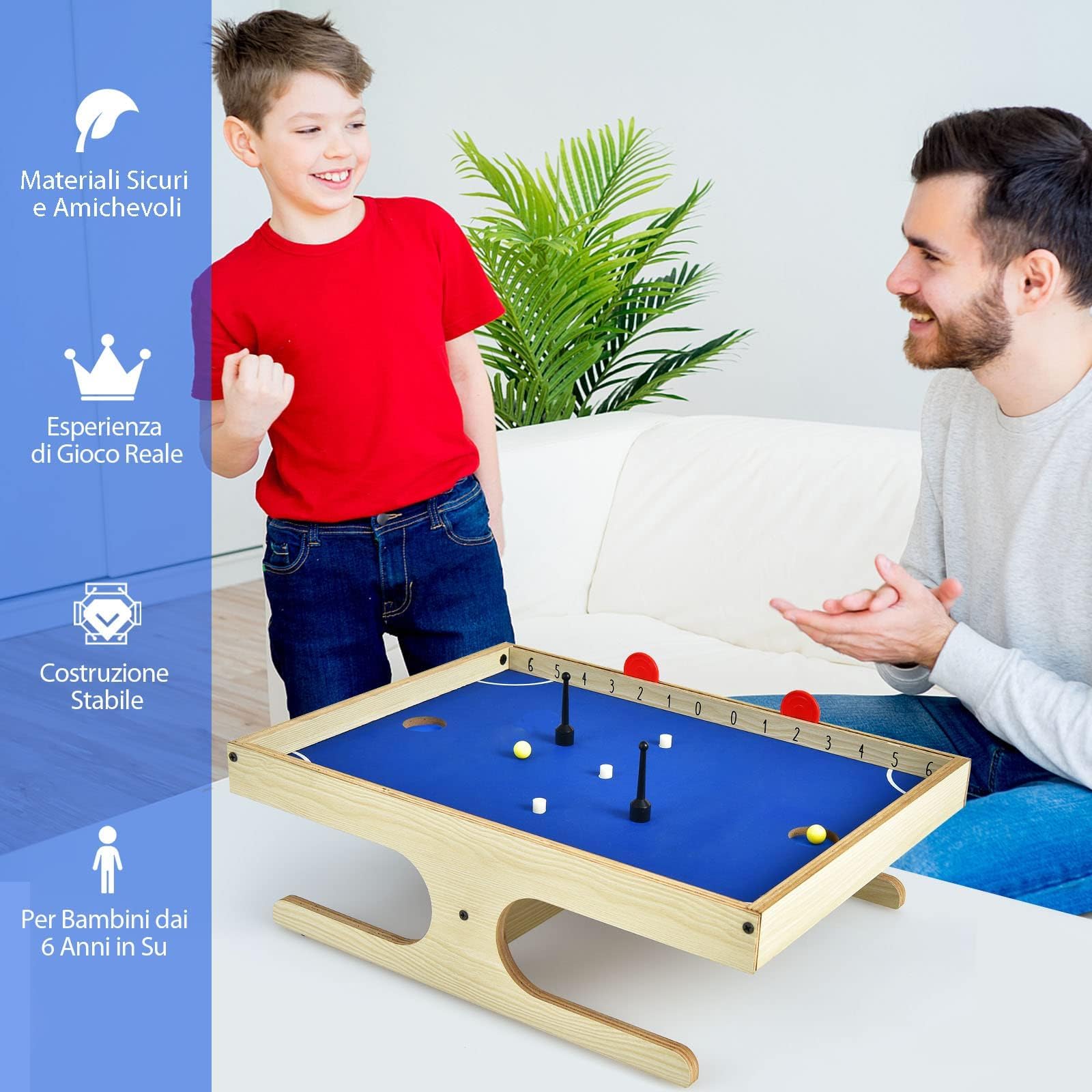 RELAX4LIFE Hockey Magnetico da Tavolo – Gioco Portatile con 2 Maniglie Magnetiche, 2 Segnapunti, 2 Palline e 3 Magneti di Ricambio – Dimensioni 45 x 33,5 x 14 cm – Divertimento per Bambini e Adulti