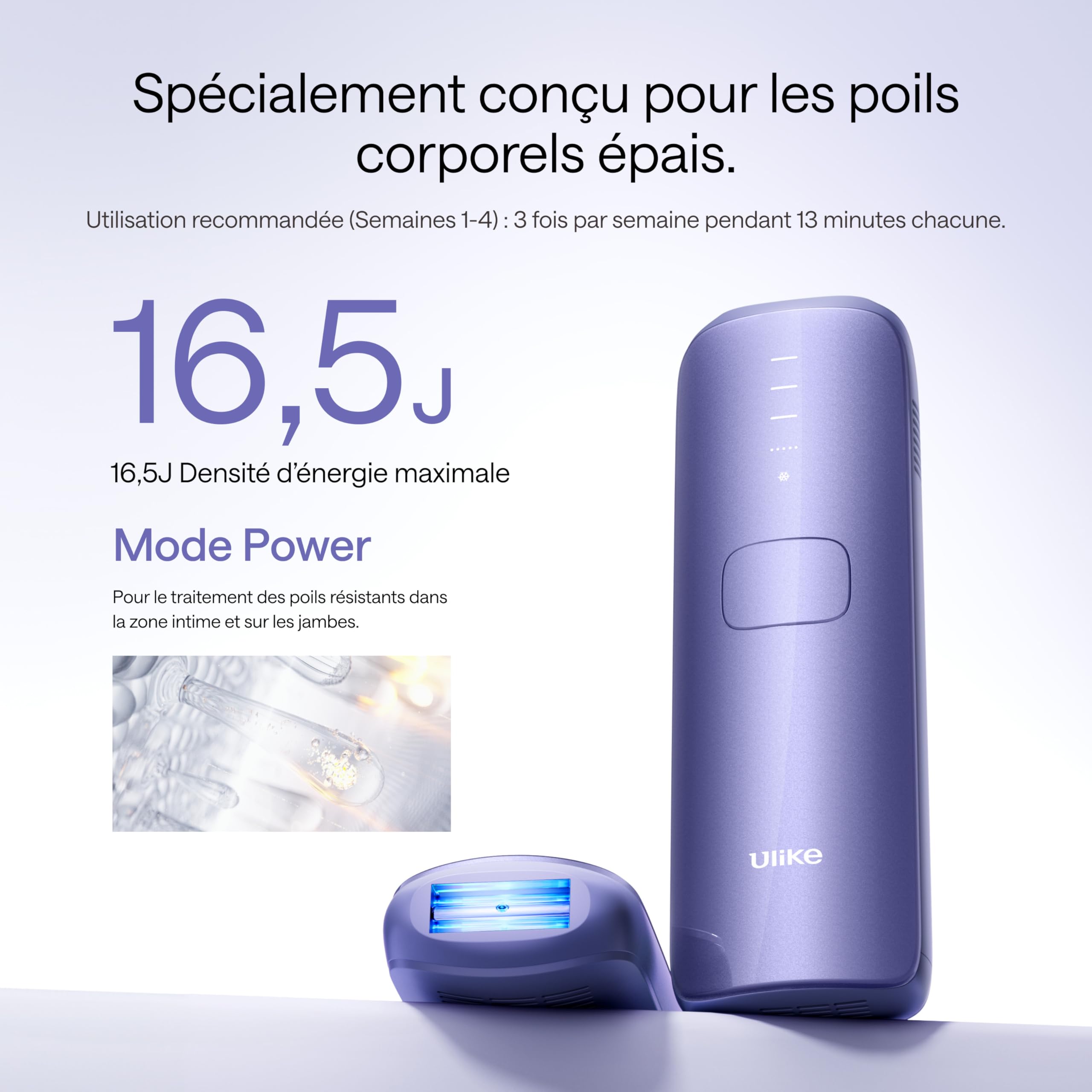 Épilateur à Lumière Pulsée Ulike Air 3 Deluxe, Sans Douleur Alternative au Laser, Convient aux Peaux Sensibles, 4 accessoires pour le corps, le visage, le maillot et les aisselles