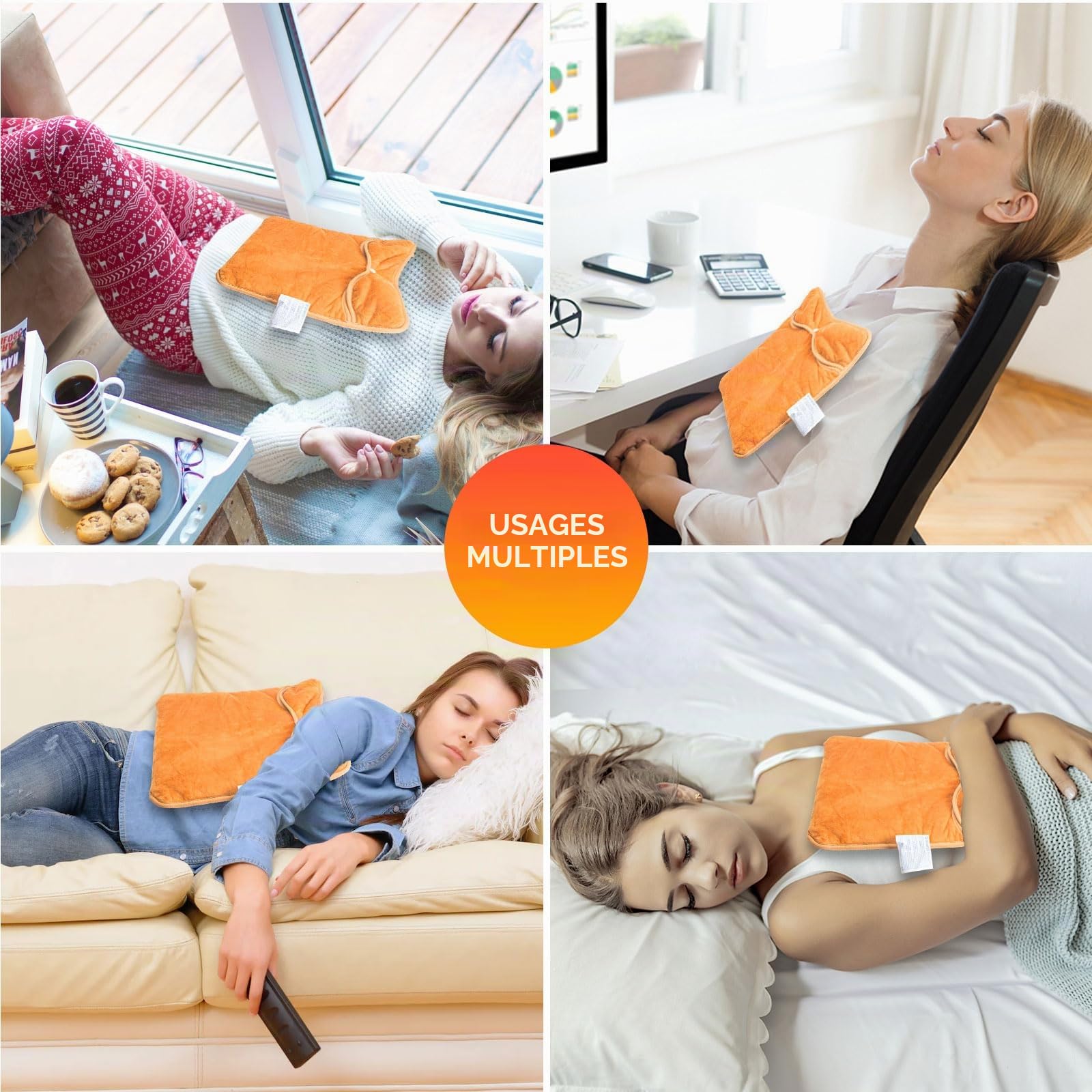 Qoosea Chauffe-Pieds Electrique Chancelière Chauffante Coussin Chauffant 6 Modes de Chauffage 4 Minuterie Arrêt Automatique Chauffage des pieds Électrique Lavable en Machine pour Hommes Femmes