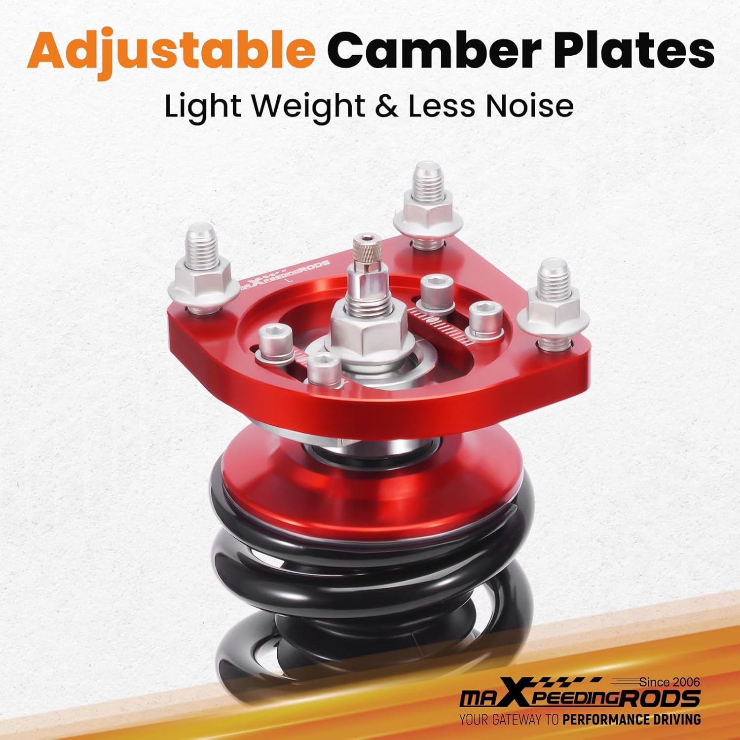 maXpeedingrods Coilovers for Ford Mustang 1994-2004, 24 Levels Damper Adjustable Coilovers Suspension Kit Struts, Height Adjustable Lowering Kit, Red