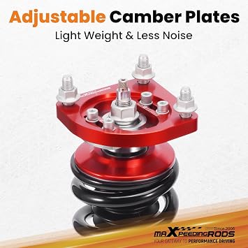 maXpeedingrods Coilovers for Ford Mustang 1994-2004, 24 Levels Damper Adjustable Coilovers Suspension Kit Struts, Height Adjustable Lowering Kit, Red