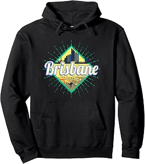 Brisbane Queensland Australia Retro Skyline Vintage Souvenir Pullover Hoodie