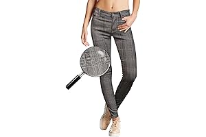 Women's Plaid Slim Fit Stretch Ultra Comfy Skinny Denim Jeans