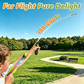 Light Up Slingshot Rocket Launcher for Kids Outdoor Games Toys Party Favors