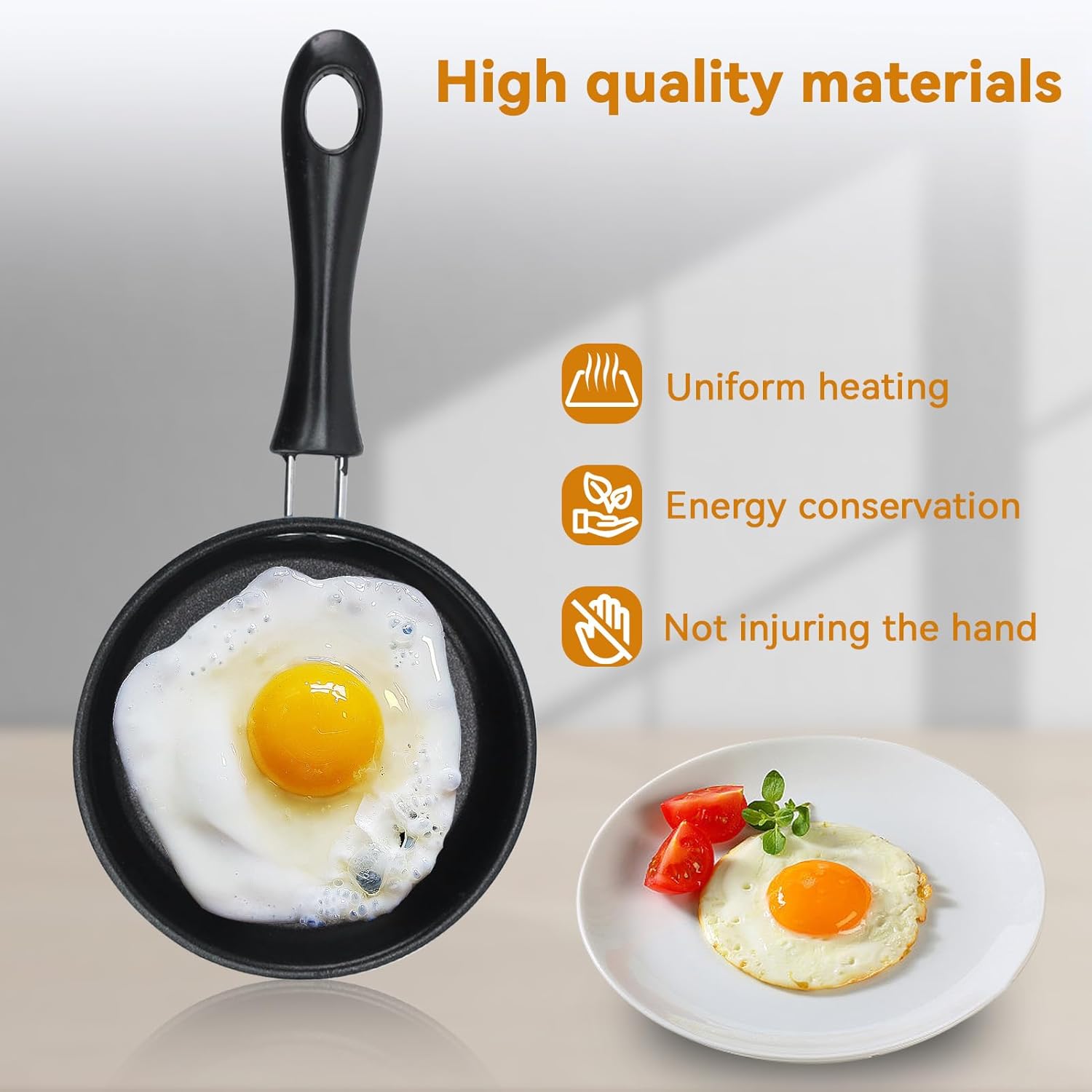 5 Inch Mini Nonstick Egg Pan, Small Frying Pan Nonstick Small Egg Frying Pan Stainless Steel Pan Blue - Image 5