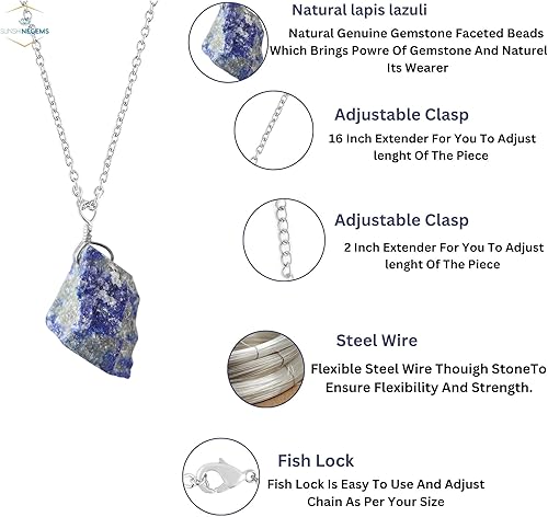 Miniatura 44 de Raw Gemstone Necklace Birthstones 1 Silver