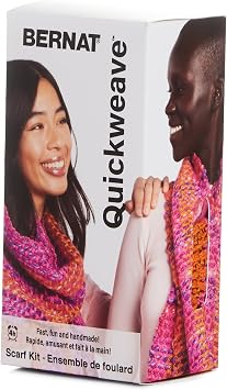 Bernat QuickWeave - 1 Pack of 120 Yards/4.9 oz Citrus Twist Yarn 80% Acrylic 20% Wool Grid 85% Acrylic 15% Polyester Needle 100% Plastic