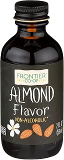 Frontier Co-op Organic Almond Extract, 2 Ounce Glass Jar, Warm Sugar-free Vegan Flavor for Desserts, Coffee and Smoothies